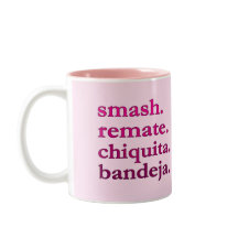 PADEL COFFEE MUG – WORD VIBES – BRIGHT LIGHT PINKS