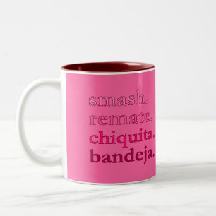 PADEL COFFEE MUG – WORD VIBES – CHERRY PINKS