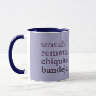 PADEL COFFEE MUG – WORD VIBES - GREY BLUE TONES