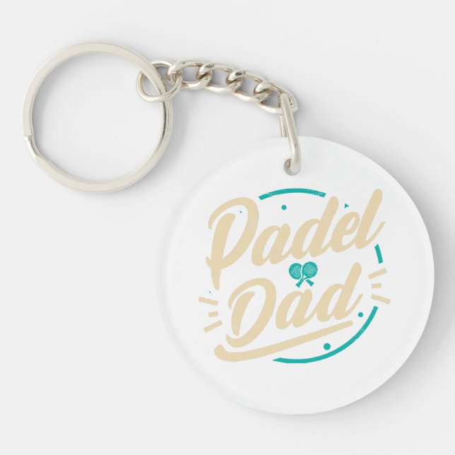 Padel Dad Platform Tennis Paddleball Padel  Key Ring (Front)