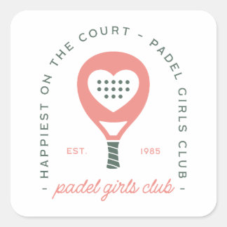 Padel girls club pink aesthetic  square sticker