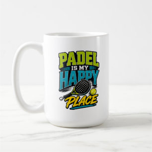 Padel Is My Happy Place Retro Sports Coffee Mug