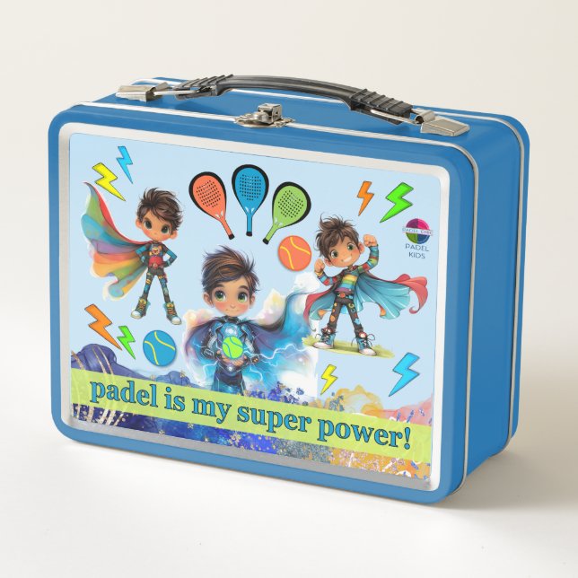 PADEL LUNCHBOX - PADEL BOYS SUPERHEROES in BLUE (Front)