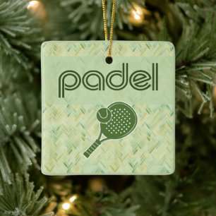 Padel Ornament-Spanish Tile Vibes in Matcha Green Ceramic Ornament