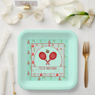 Padel Paper Plate – Padel Retro Christmas