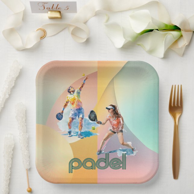 Padel Paper Plate – The Vibrant Padel Style (Wedding)