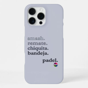 Padel Phone Case-Personalise Word Vibe Black Grey iPhone 16 Pro Max Case