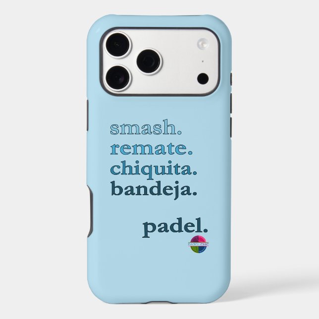 Padel Phone Case-Personalise Word Vibe Sky Blue (Back)