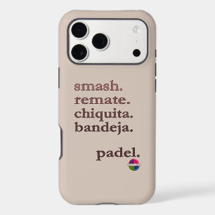 Padel Phone Case-Personalise Word Vibe Taupe Brown