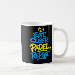 Padel player funny repeat design coffee mug