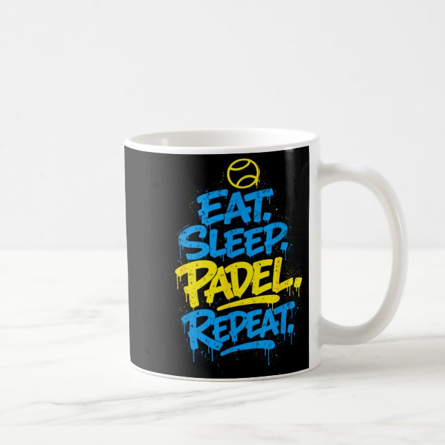 Padel player funny repeat design  coffee mug (Right)