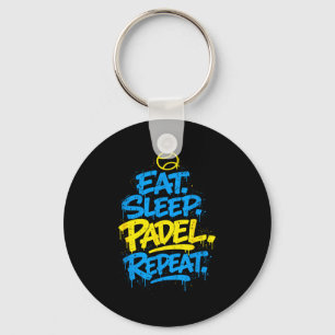Padel player funny repeat design key ring