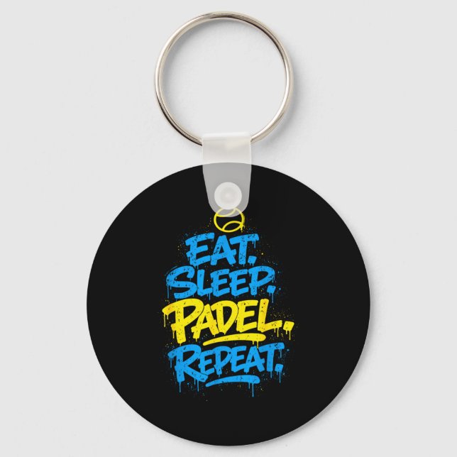 Padel player funny repeat design  key ring (Front)
