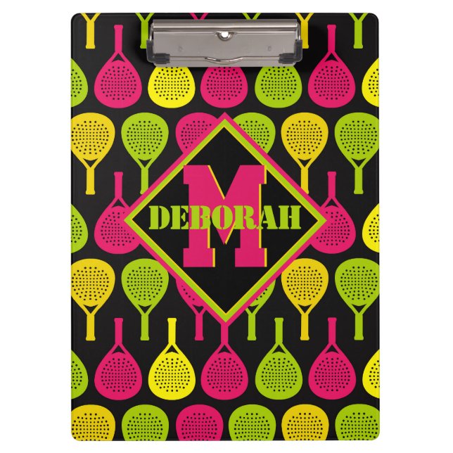 Padel Smash with monogram Clipboard (Front)