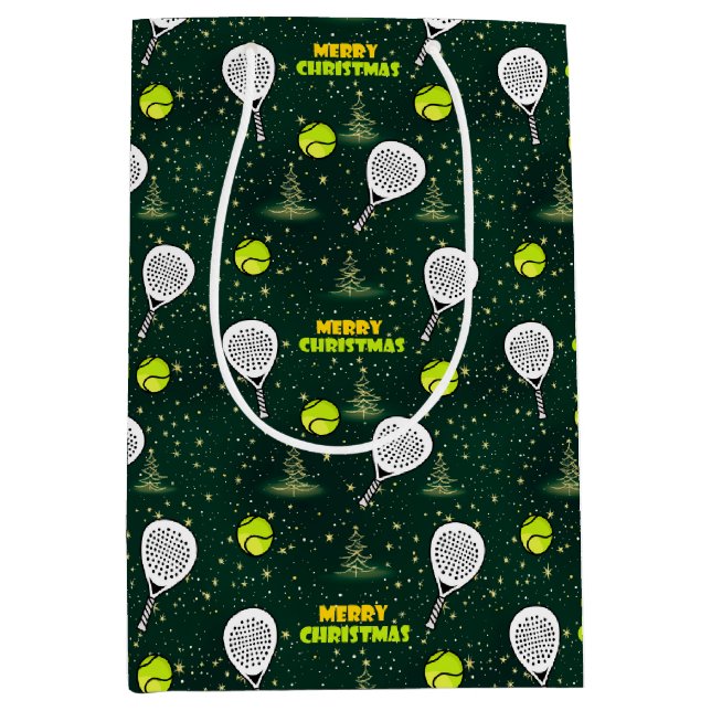 Padel Smashing Christmas Wrap Medium Gift Bag (Front)