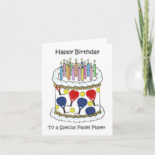 Padel Tennis Happy Birthday Card