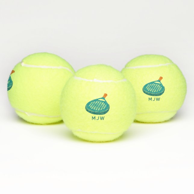 Padel Tennis Racket Monogrammed Tennis Balls (Multi)
