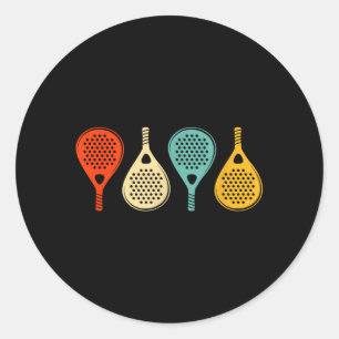 Padel Tennis Racket Vintage Sports Classic Round Sticker