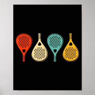 Padel Tennis Racket Vintage Sports Poster