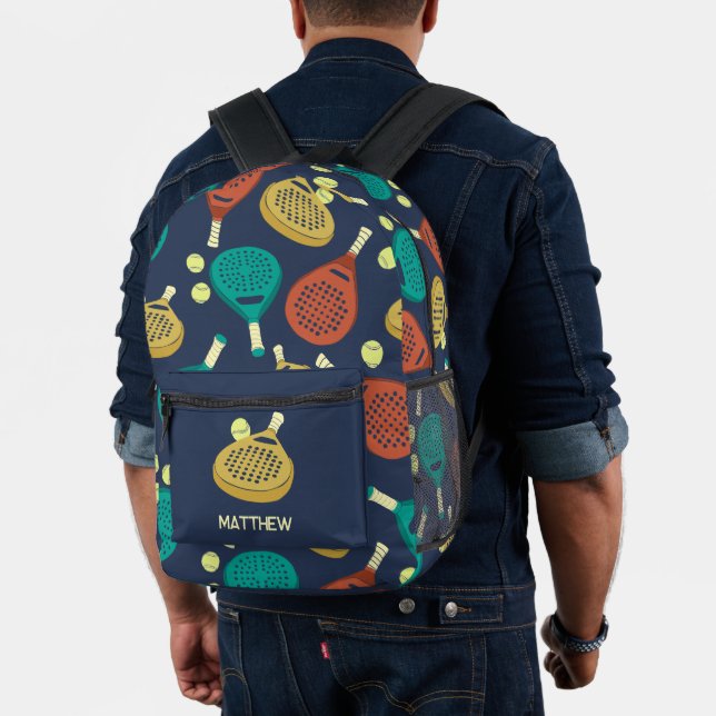 Padel Tennis Rackets, Balls Personalised Printed Backpack (Insitu (Model))
