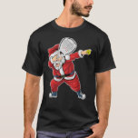 Padel Tennis Santa Claus Dabbing Padel Christmas T-Shirt<br><div class="desc">A Santa Claus Dabbing holding a padel racket on one hand and a padel ball on the other. A funny Padel Player Costume for men, women and kids that love to play padel or are padel lovers. A padel Christmas pyjamas perfect to wear during Christmas time. If you're looking for...</div>