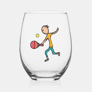 Padel Tennis Stemless Wine Glass