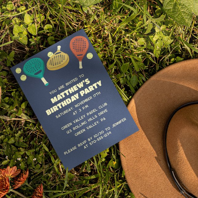 Padel Tennis Themed Custom Party Invitation (Creator Uploaded)