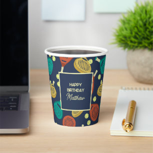 Padel Tennis Themed Custom Party Paper Cups