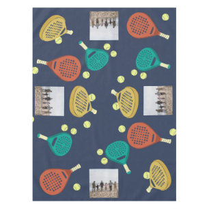 Padel Tennis Themed Custom Photo Tablecloth