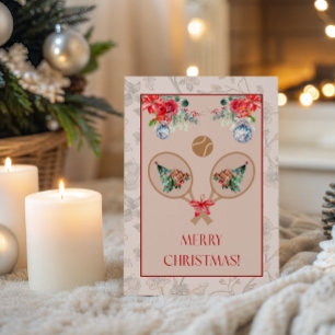 Padel Themed Christmas Card – Padel Racquet Motif