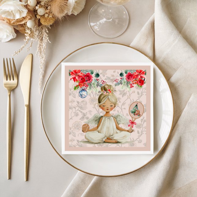 Padel Themed Napkins– Christmas Angel Motif Napkin (Creator Uploaded)
