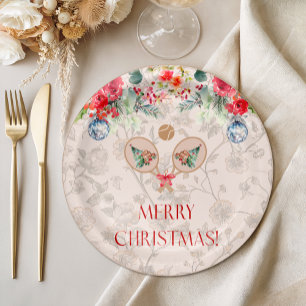 Padel Themed Paper Plates – Festive Racquet Motif