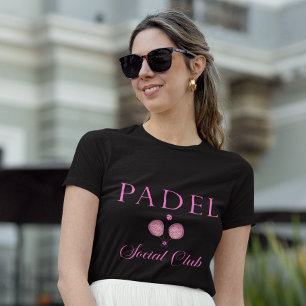 Padel Women’s T-Shirt-Social Club Black & Pink T-Shirt