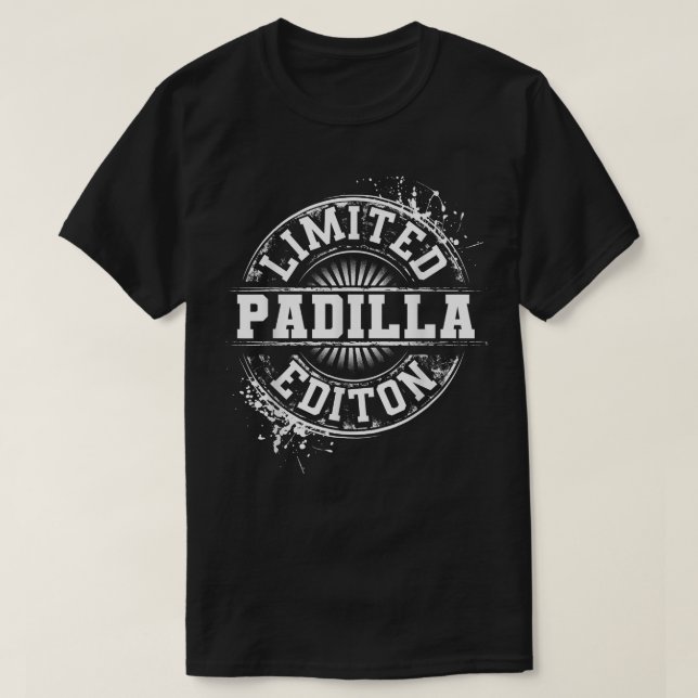 PADILLA Funny Surname Family Tree Birthday Reunion T-Shirt (Design Front)