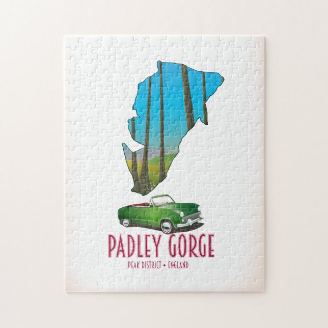 Padley Gorge peak district england map Jigsaw Puzzle (Vertical)