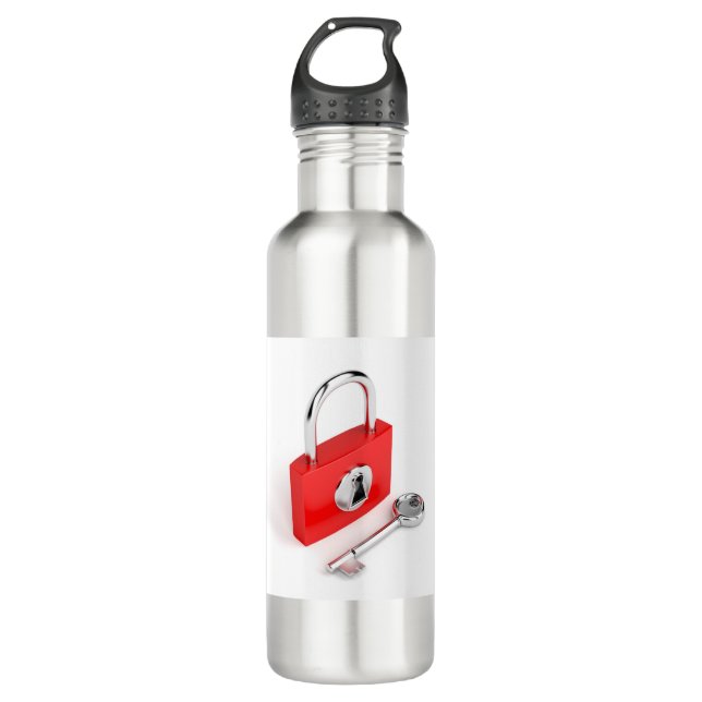 Padlock and key 710 ml water bottle (Front)