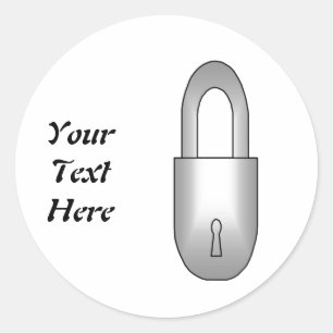 Padlock Classic Round Sticker