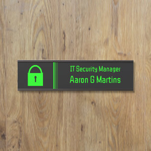 Padlock IT Security Tech Theme: custom logo option Door Sign
