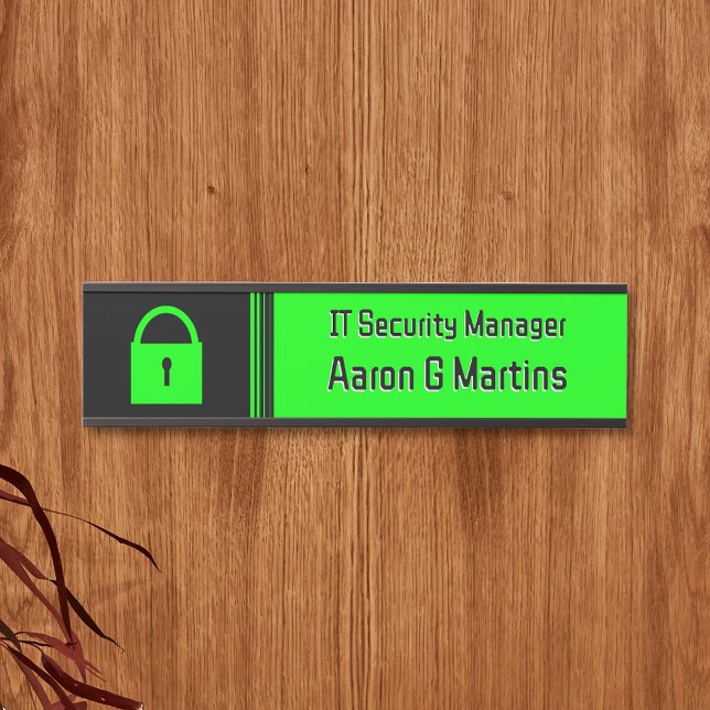 Padlock IT Security Tech Theme: custom logo option Door Sign (Creator Uploaded)