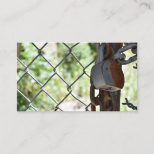 Padlock Lock Chain Link Fence NYC Urban Photograph Business Card