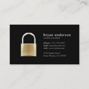 Padlock Security Consultant Business Card