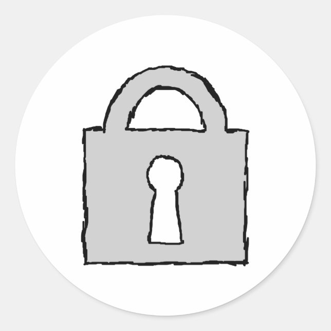 Padlock. Top Secret or Confidential Icon. Classic Round Sticker (Front)