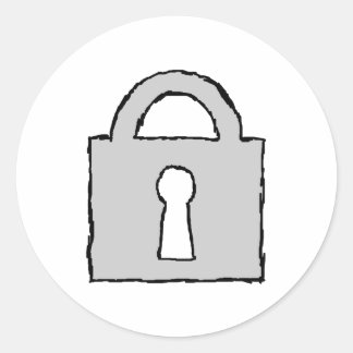 Padlock. Top Secret or Confidential Icon. Classic Round Sticker