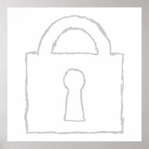Padlock. Top Secret or Security Icon. Poster