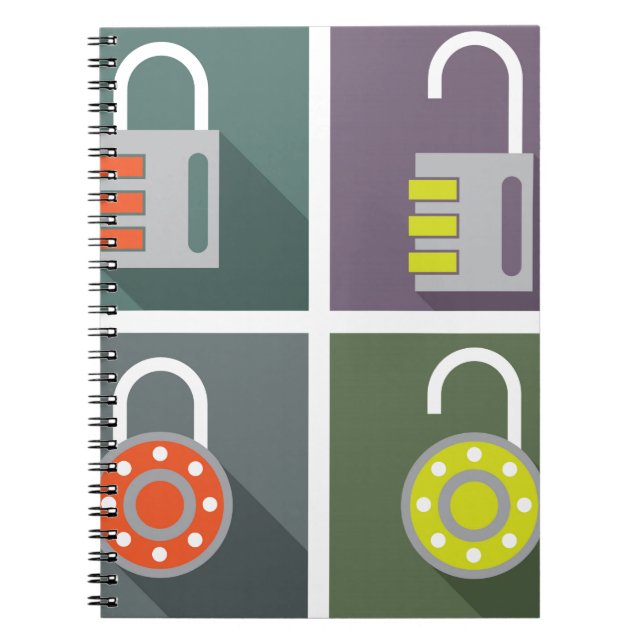 Padlock unlocked locked notebook (Front)