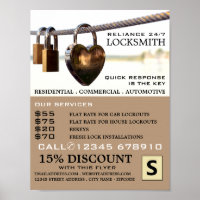Padlocks Hanging on Rope, Locksmith Advertising