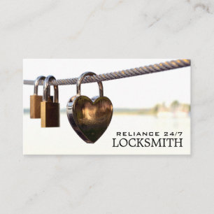 Padlocks Hanging on Rope, Locksmith Business Card