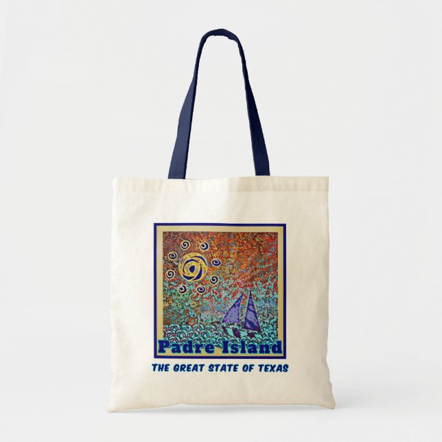 Padre Island Great State Of Texas Sun and Sail Tote Bag (Front)