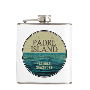 Padre Island National Seashore Ocean Birds Hip Flask