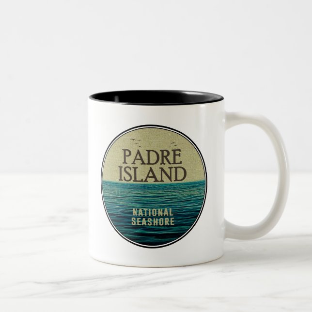 Padre Island National Seashore Ocean Birds Two-Tone Coffee Mug (Right)